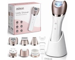 Nince - Epileerapparaat dames - Epilator Gezicht - Epilator- 6 Opzetstukken - Ladyshave - Gezichtsreiniger - Ontharingsapparaat - Usb Oplaadbaar