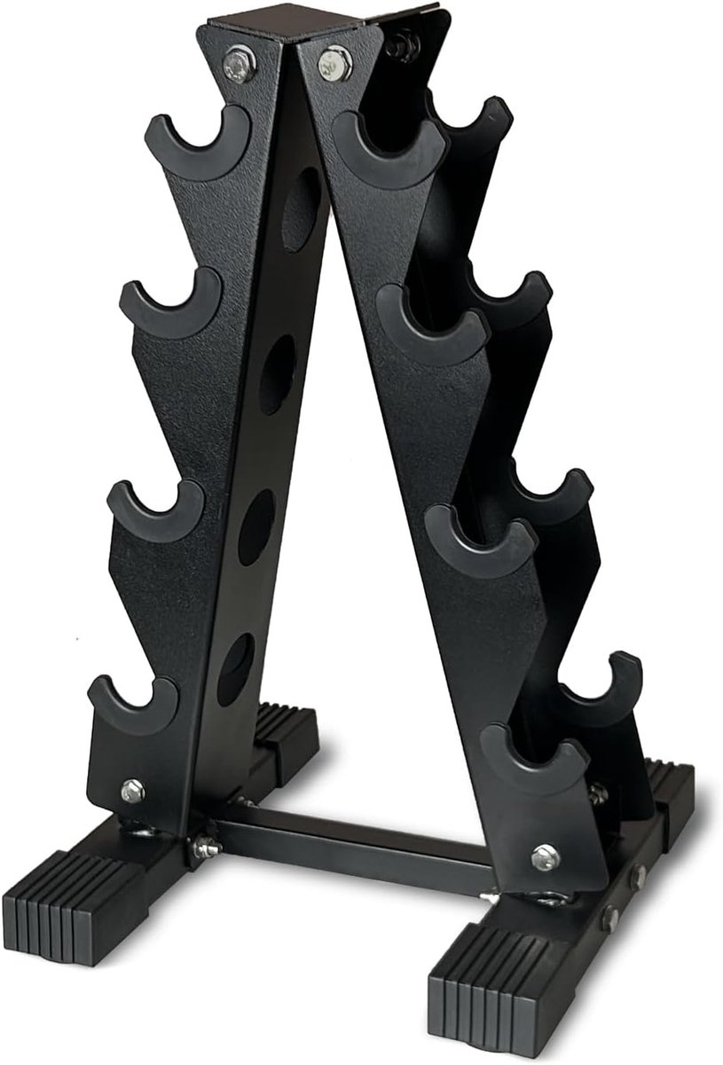 Halterrek - Dumbbell standaard - Halter standaard - Dumbell Rek - Dumbbell Toren - Weight Rack - Dumbbell Houder - Dumbell Opbergrek - Fitnessapparatuur - Belastbaar - 4 Lagen - Zwart - van Imperatoris