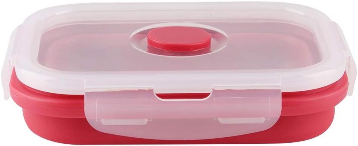 Opvouwbare lunchbox van siliconen - Magnetronvoedselcontainer - 350 ml - Drie kleuren - Handige rechthoekige vorm