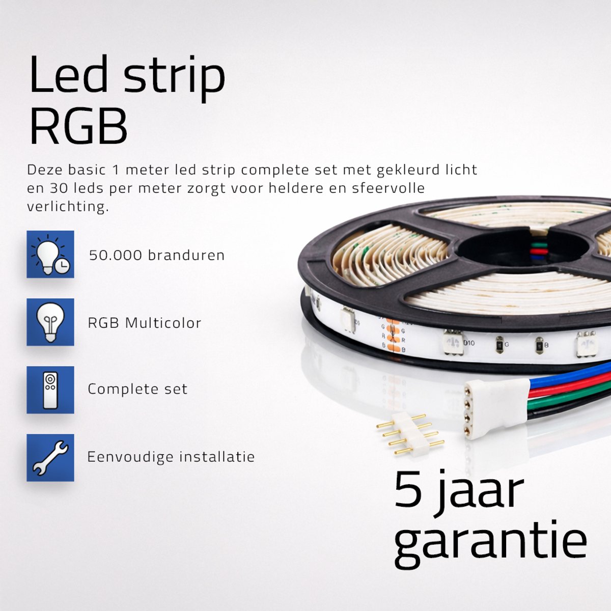 1 Meter RGB led strip complete set met 60 hoogwaardige leds