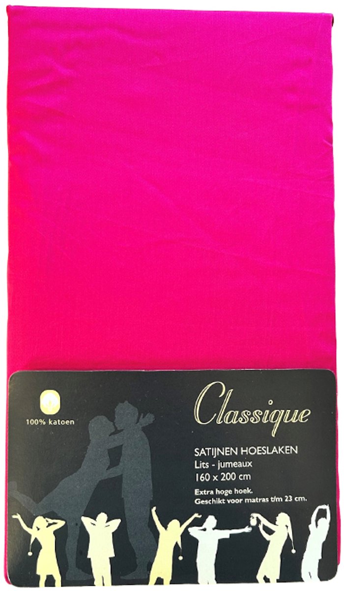 Hoeslaken 100% Hoogwaardig Katoen Satijn - 160x200 - Beetroot Purple - Restant Actie!