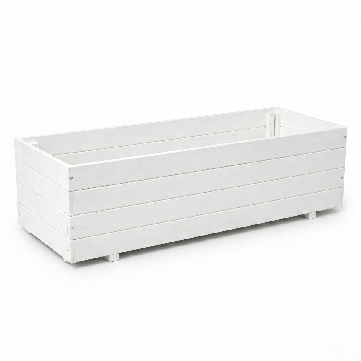 IvoQ Houten Plantenbak Buiten - Grote Bloembak Rechthoek - FSC Hout - 120x40x32 cm - Wit