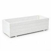 Bac à plantes en bois IvoQ Extérieur - Grand bac à fleurs rectangulaire - Bois FSC - 120x40x32 cm - Blanc