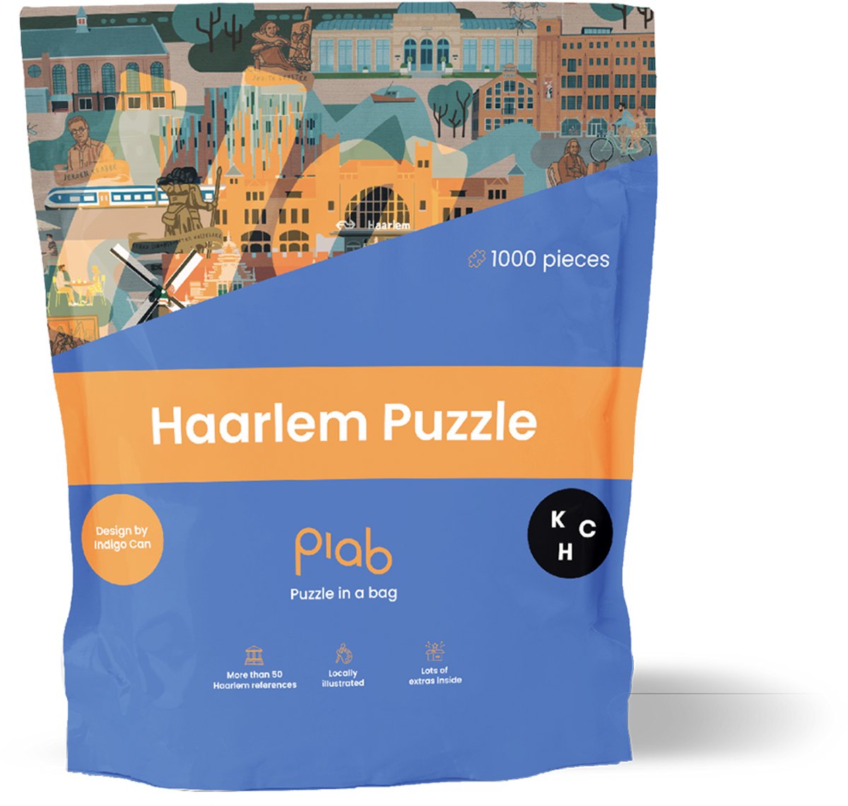 Puzzle in a Bag - Haarlem Puzzel 1000 Stukjes - Stadspuzzel voor Volwassenen - Ideaal cadeau voor puzzelaars die van Haarlem houden
