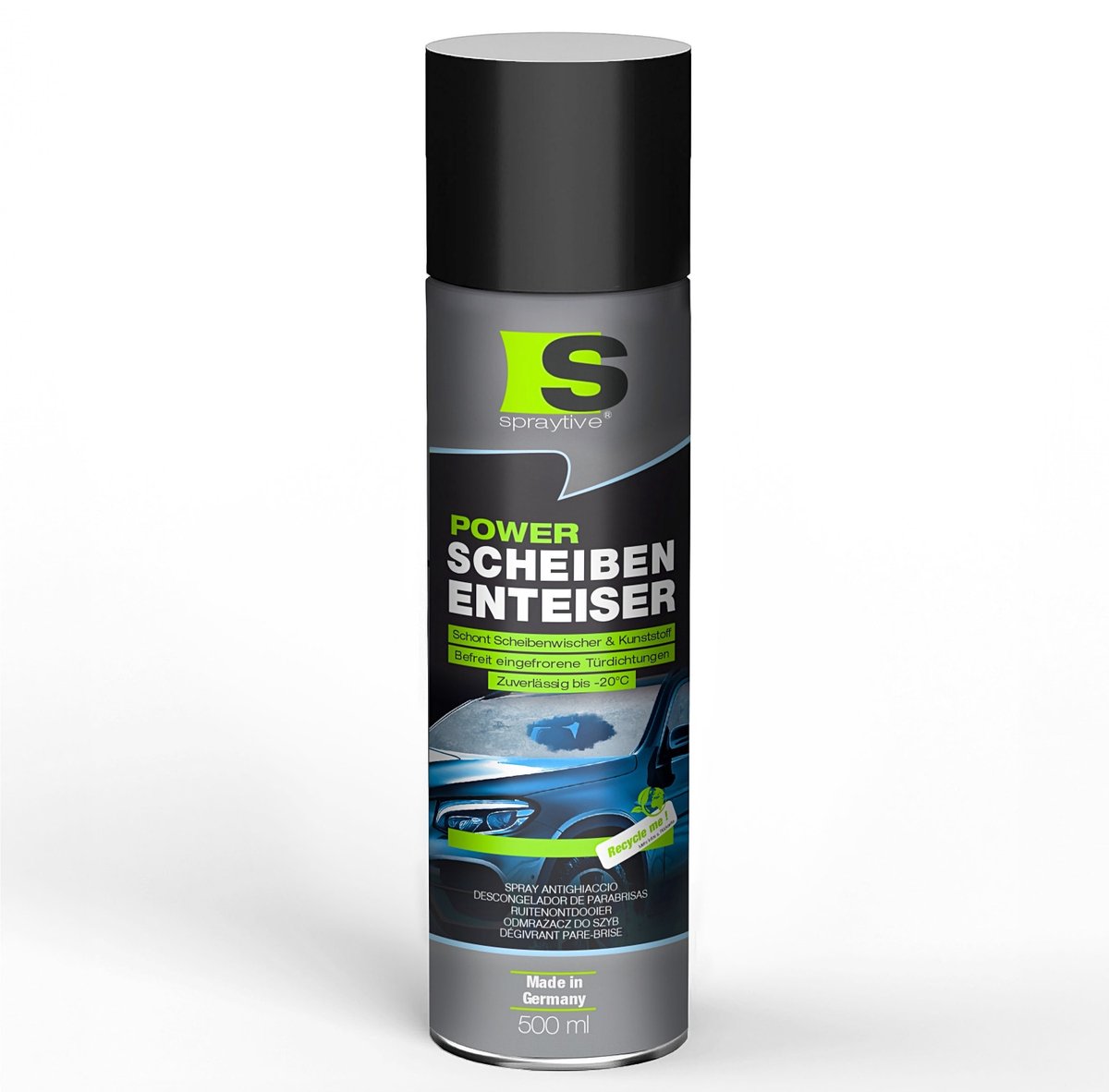 Spraytive 1x 500ml power ruitenontdooier - ontdooispray voor autoruiten & sloten, secondensnel tot -20°C, materiaalvriendelijk