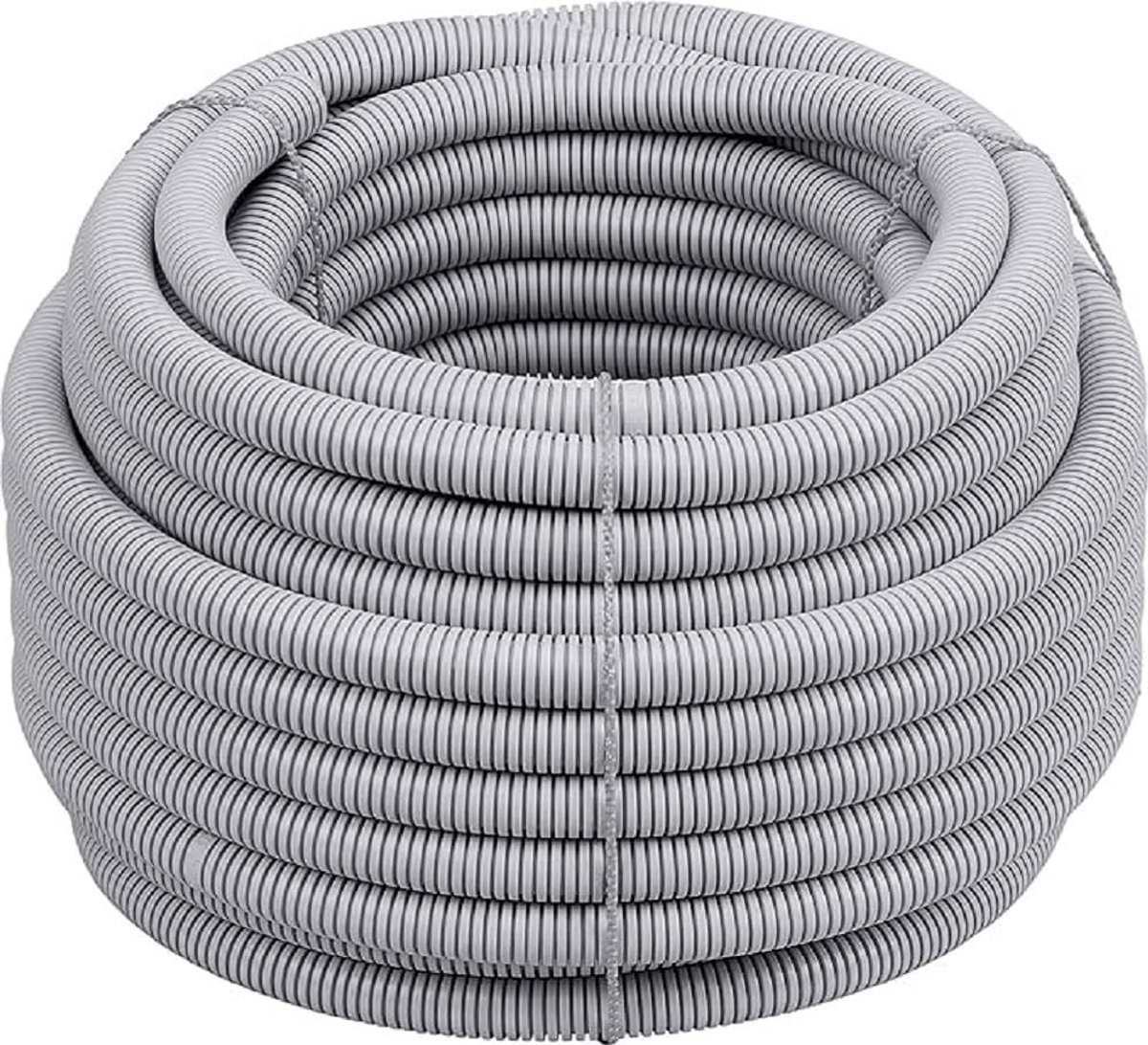 Flexibele Isolatiebuis - Beschermbuis Leidingen - Kabel Installatie - Vlamvertragend Materiaal - 25 Meter M20 - Lichtgrijs