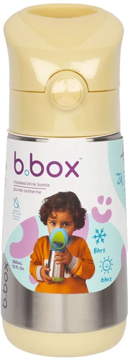 B.box Thermos Drinkfles 350 Ml - Geïsoleerd Met Rietje, Houdt Koud & Warm Voor Kinderen