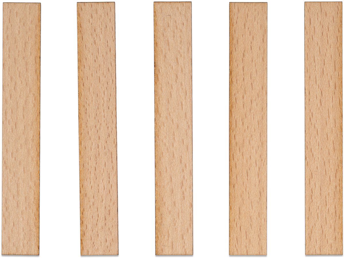 TopWosk - Houten Lonten - 100x15x1 mm - 5 Stuks - FSC-gecertificeerd