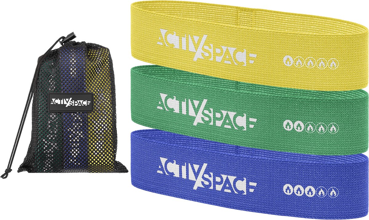 Activ Space - Mini Band Weerstandsband - 3 Stuks - Antislip - Met Waskit