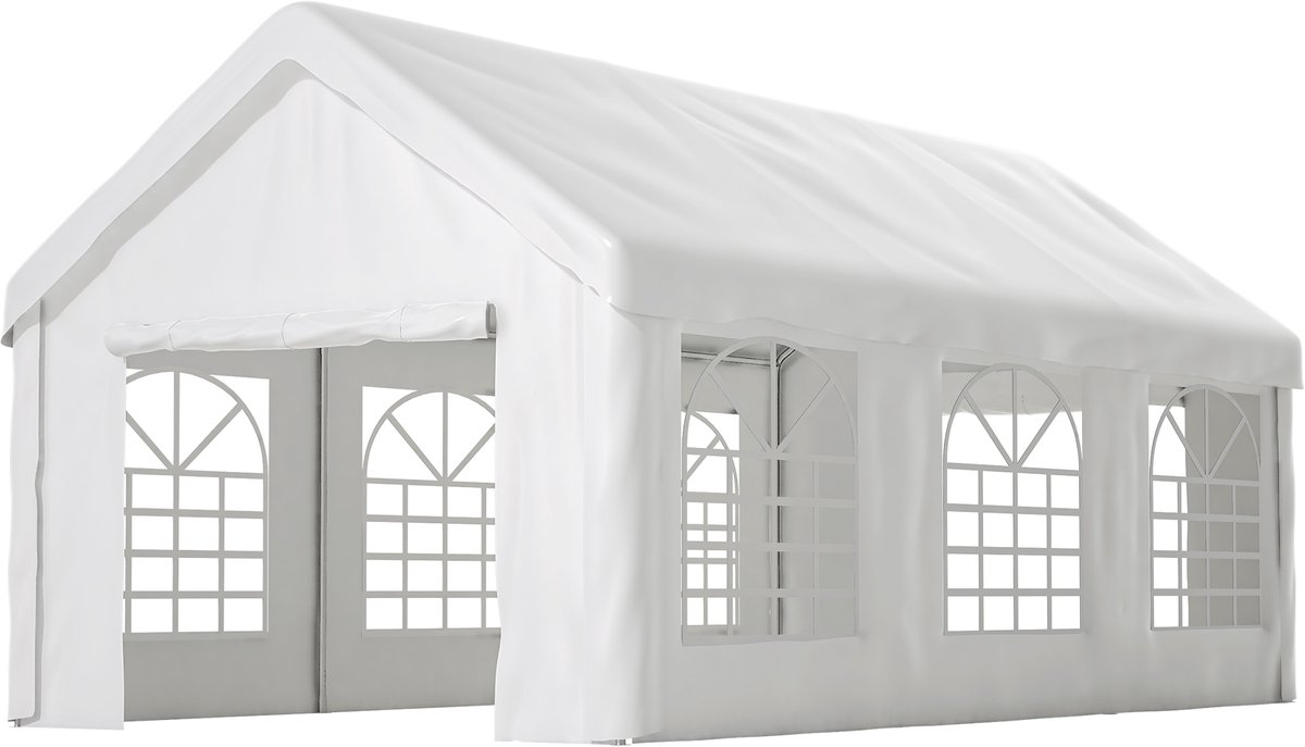 YYchan Partytent - Paviljoen - 3x6 m - Opvouwbaar - Easy Up - Met Zijwanden - Waterdicht - Draagtas met Wieltjes -Wit