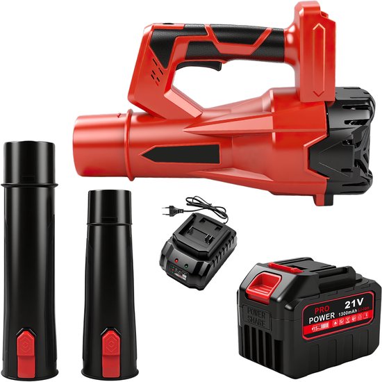Accu Blazer - 6 versnellingen Handblazer - Draadloze Bladblazer met accu - 21 V Elektrische stofblazer - 1300 mAh accu's - 61 m³/h - Draagbare Turbo Blower voor gazononderhoud, bladeren, stof en sneeuw - Elektrische Bladblazer van Merkloos	 — afbeelding 2