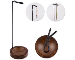 HAKO - Wierookhouder - Modern Minimalistisch Design - Hout & Metaal - Verticaal Branden