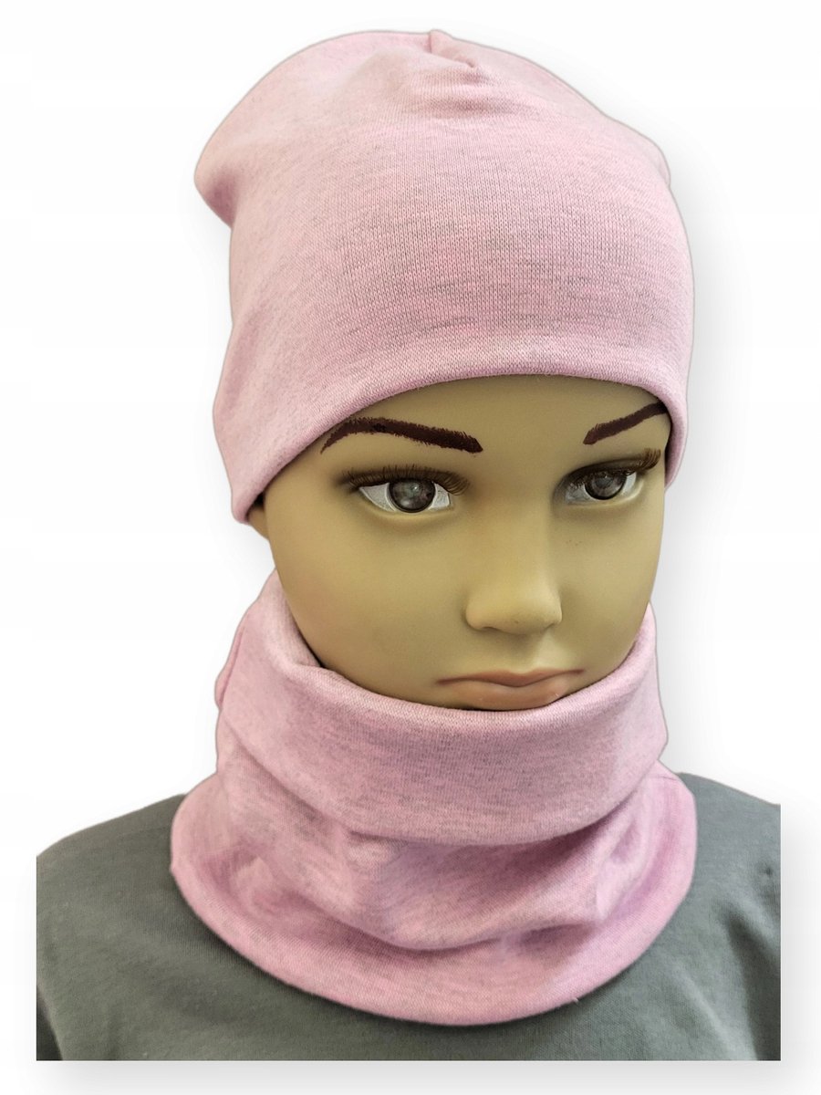 Dartomik - Baby Set - Hoed en Sjaal - 40-44 - Roze Melange
