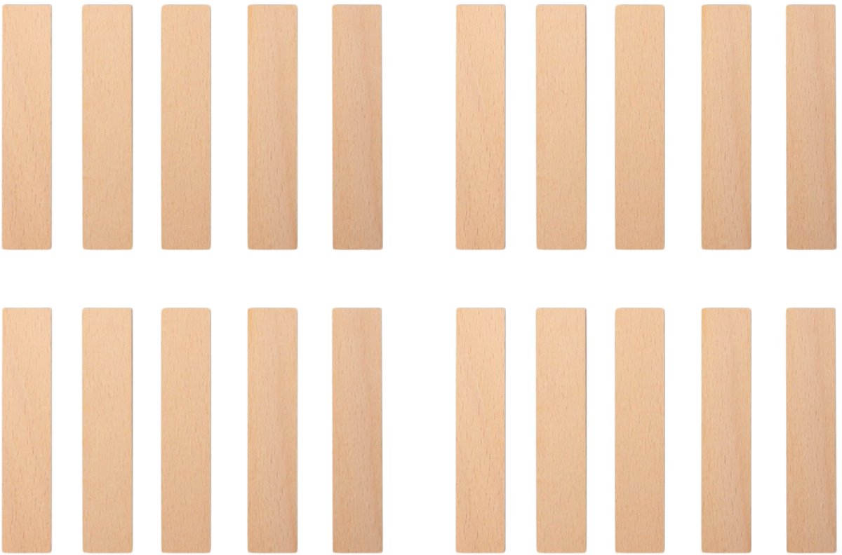 TopWosk - Houten Lonten voor Kaarsen - 50x10x1 mm - 20 Stuks