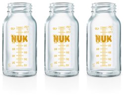 NUK - medic pro fles - moedermelk bewaarflesjes - babyfles - 125ML - Glas - 3 stuks