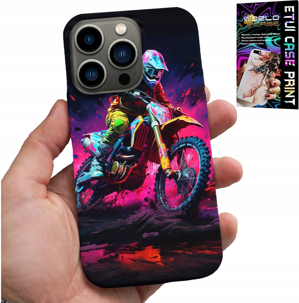 iPhone 15 Pro hoesje - Motorfiets, Motocross Extreme Racing
