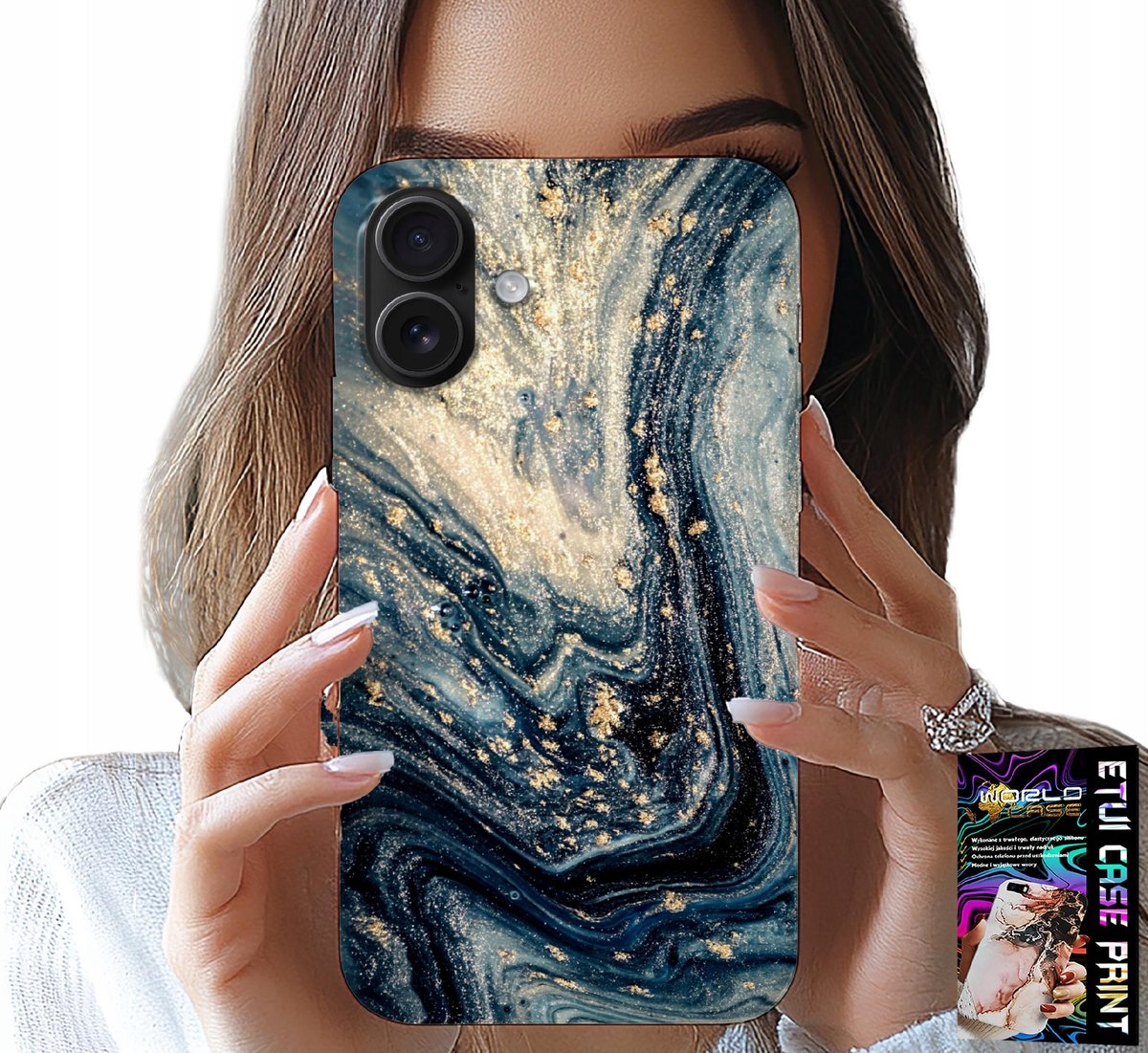 HOESJE VOOR IPHONE 16 PLUS - ELEGANT STEENPATROON