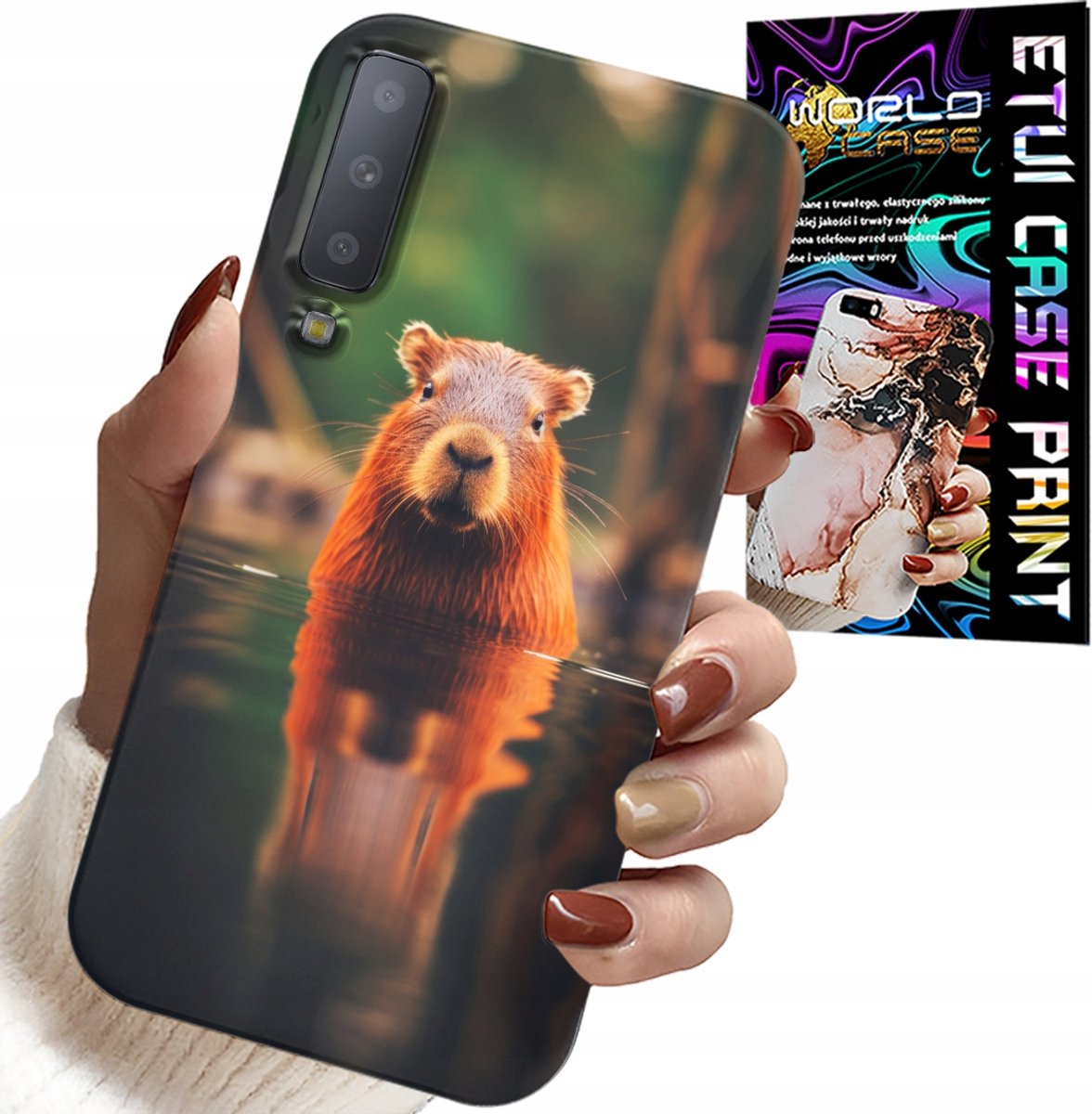 CASE VOOR SAMSUNG A7 2018 - LEUKE CAPIBARA, CAPIBARA, VEEL PATRONEN