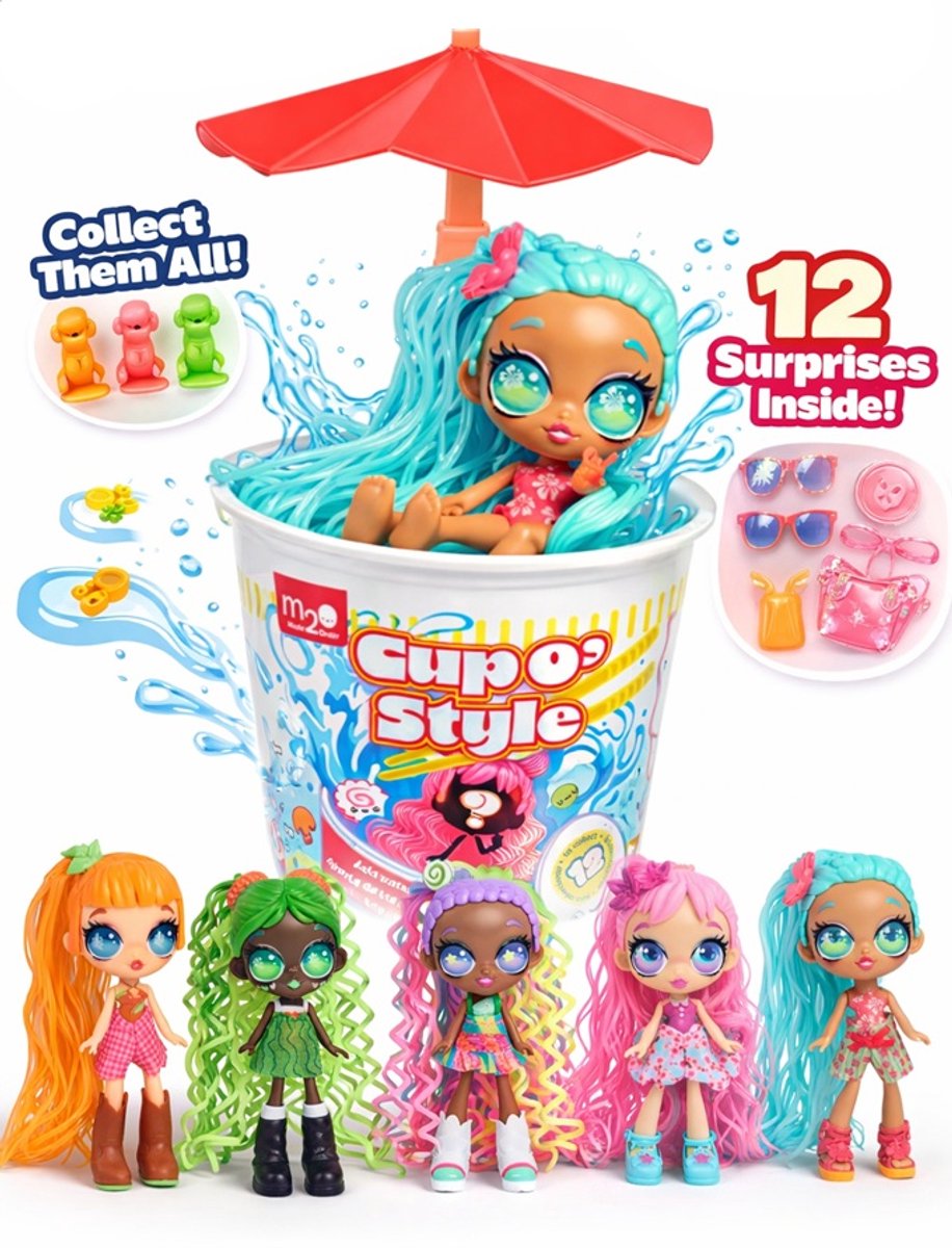 Cup O'Style verzamelpop met accessoires - 1 willekeurige pop - 10 delige set - 11 cm groot - Verzamelen