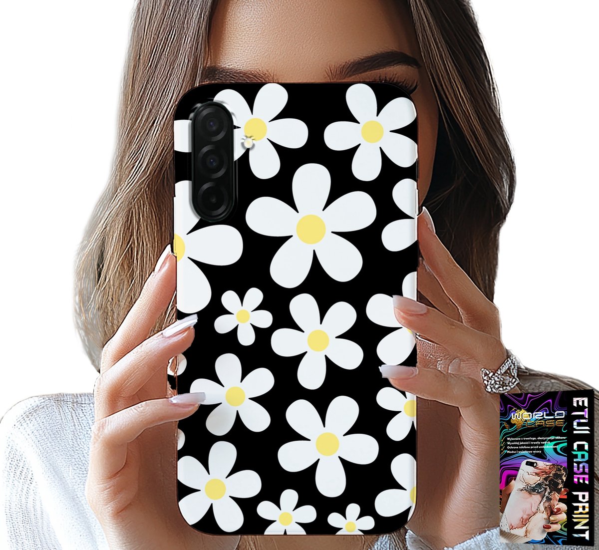 HOESJE VOOR SAMSUNG GALAXY A36 5G - DAISY, DAISIES, FLOWERS, BACK
