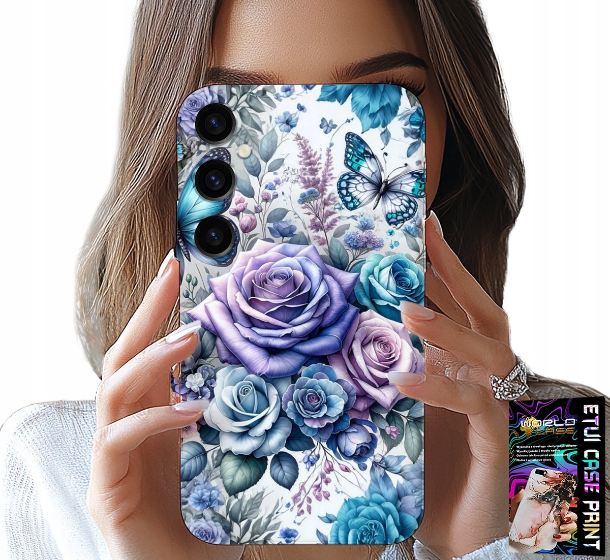 HOESJE VOOR SAMSUNG GALAXY S24 PLUS - HOESJE MET BLOEMENPATROON + GLAS