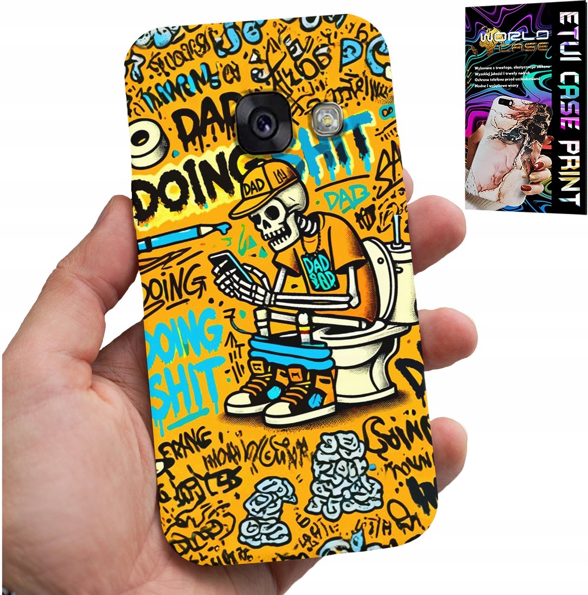 SAMSUNG A5 2017 HOESJE - SKELET DAT OP HET TOILET POEPT