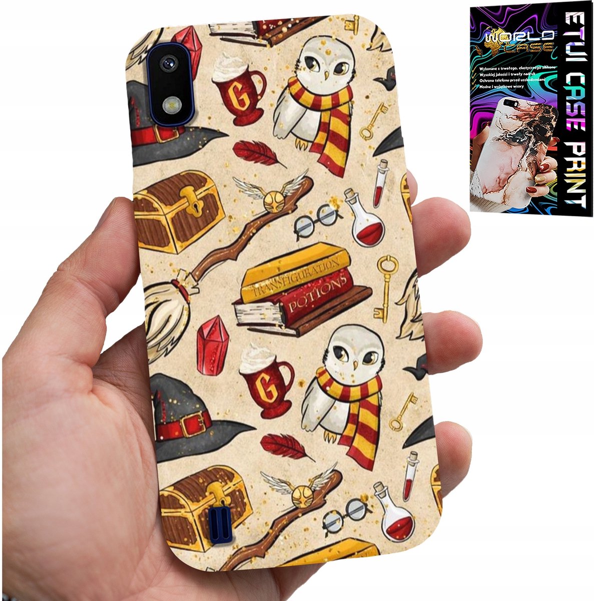 HOESJE VOOR SAMSUNG A10 - HOESJE VOOR EEN FAN VAN MAGIE EN EEN TOVERSTAF + GLAS