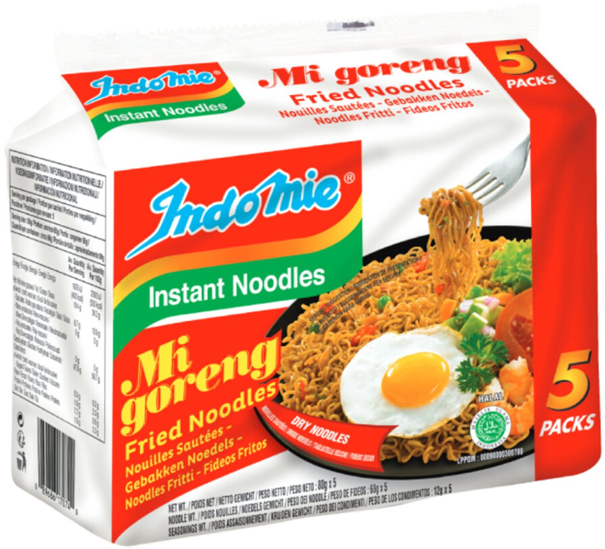 Indomie Instant Mi Goreng Noedels 5 x 80 gr