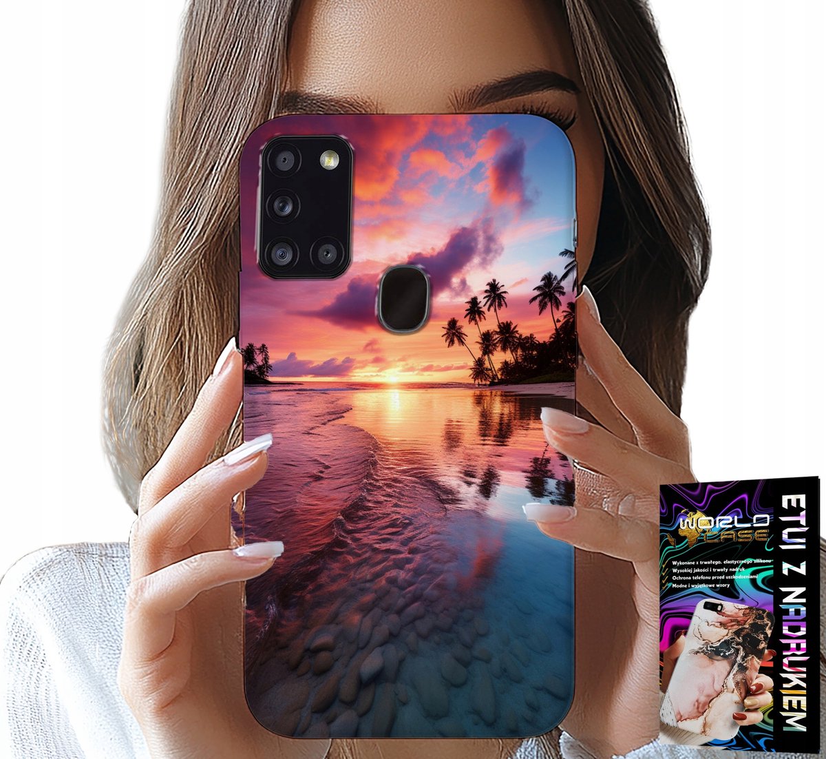 HOESJE VOOR SAMSUNG GALAXY A21S - STRANDVAKANTIE-EILAND PRACHTIG UITZICHT + GLAS