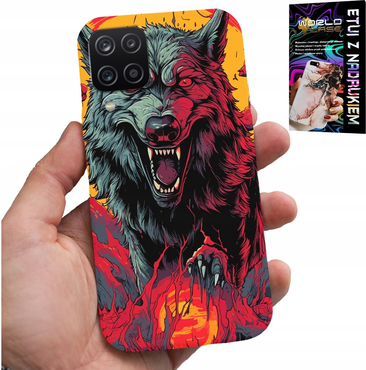 HOESJE VOOR SAMSUNG GALAXY A22 5G - WOLF WOLVES PACK SUPER PATRONEN HOESJE + GLAS