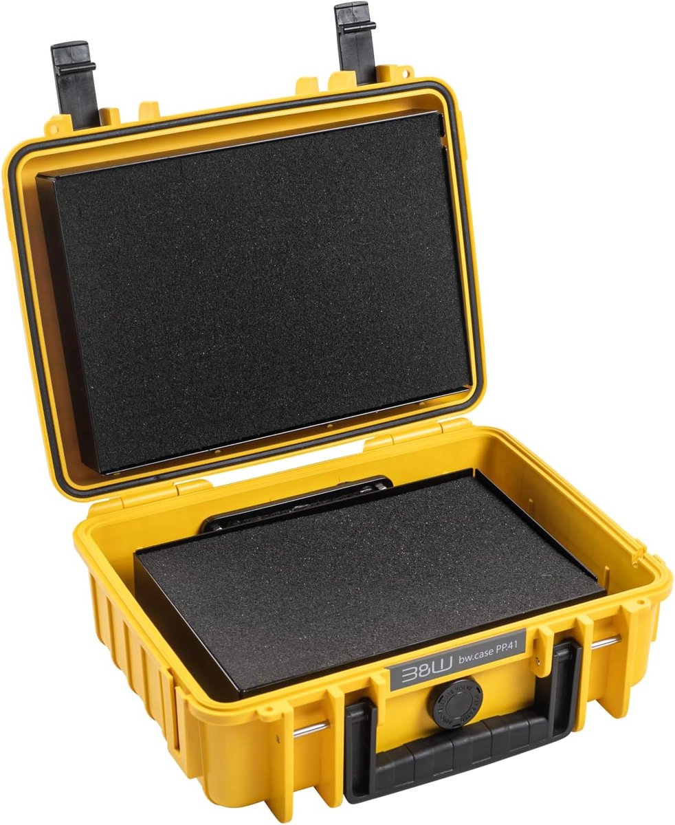 Batterij Transportkoffer - Veilige Opslag - Lithium Batterijen - Waterdicht En Stofvrij - 27x22x11 cm - Geel