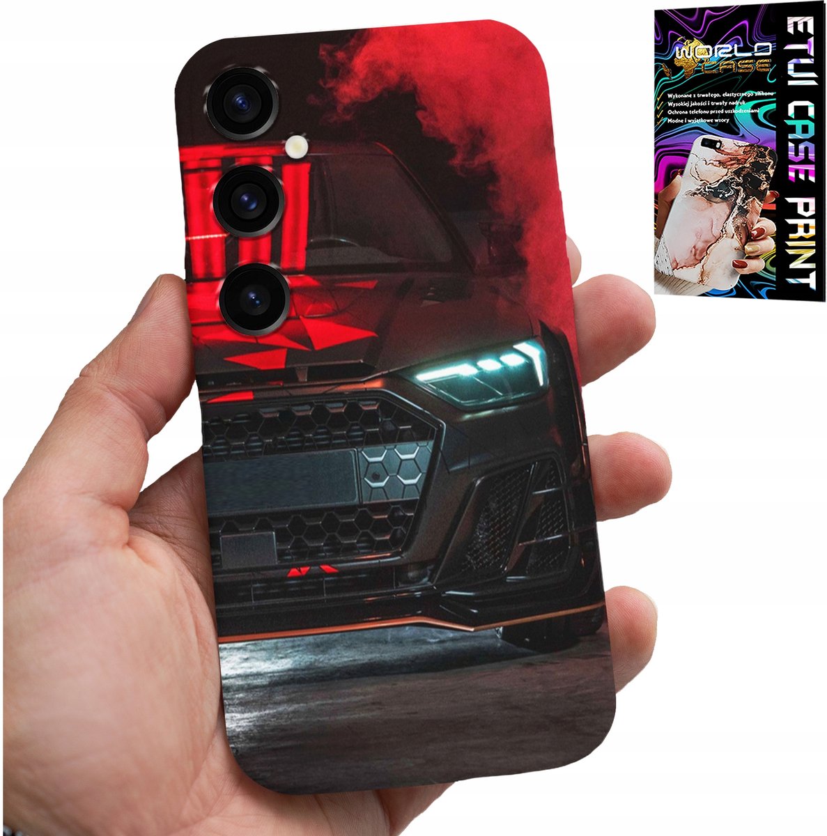 HOESJE VOOR SAMSUNG GALAXY S24 - SPORTWAGENS, AUTOVENTILATOR + GLAS
