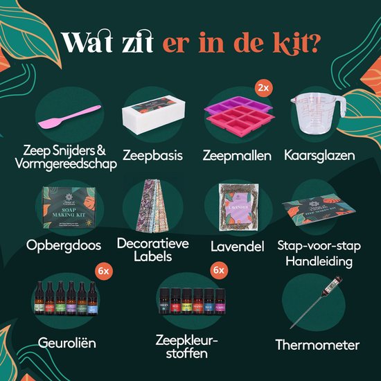 Home of Creations Zeep Maken - Gietzeep Siliconen Mallen & Geurolie - Knutselpakket Volwassenen - Moederdag Cadeau
