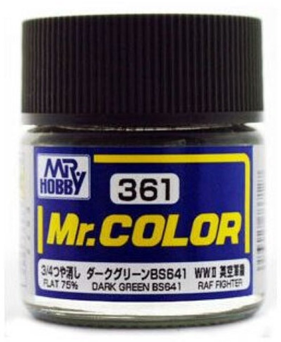 Gunze Mr. Hobby C-361 - Mr. Color 10 ml Dark Green BS641 - Lacquer Modelbouwverf
