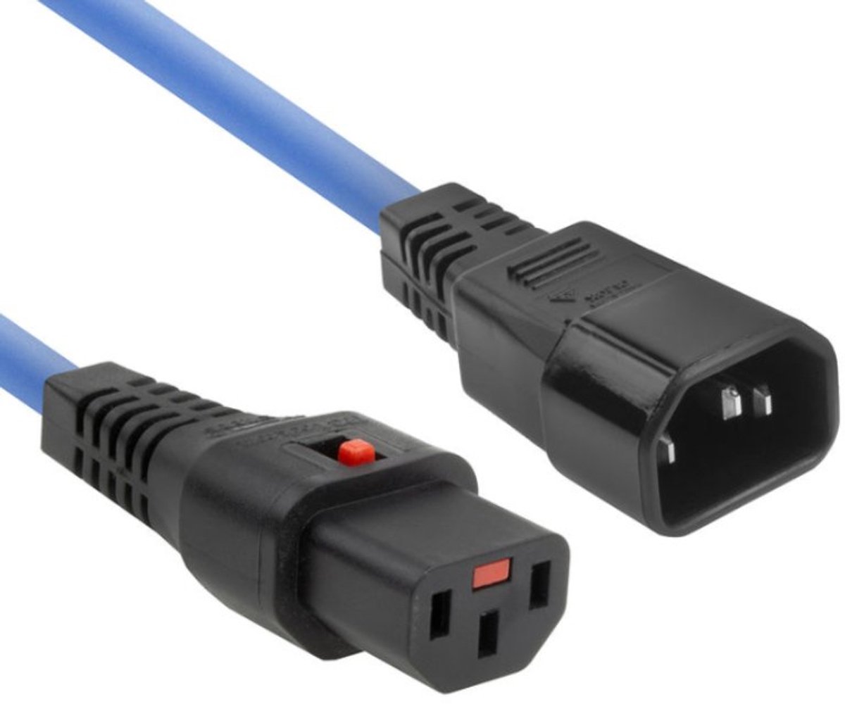 ACT Netsnoer C13 IEC Lock - C14 blauw 0,5 m, PC1109 AK5197