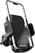Wegman Telefoonhouder Auto Ventilatierooster - Muurvast & Trillingsvrij - Autohouder voor Ventilatie Luchtrooster - Telefoonhouders Auto - GSM Mobiel Houder - Auto Accessories - Zwart