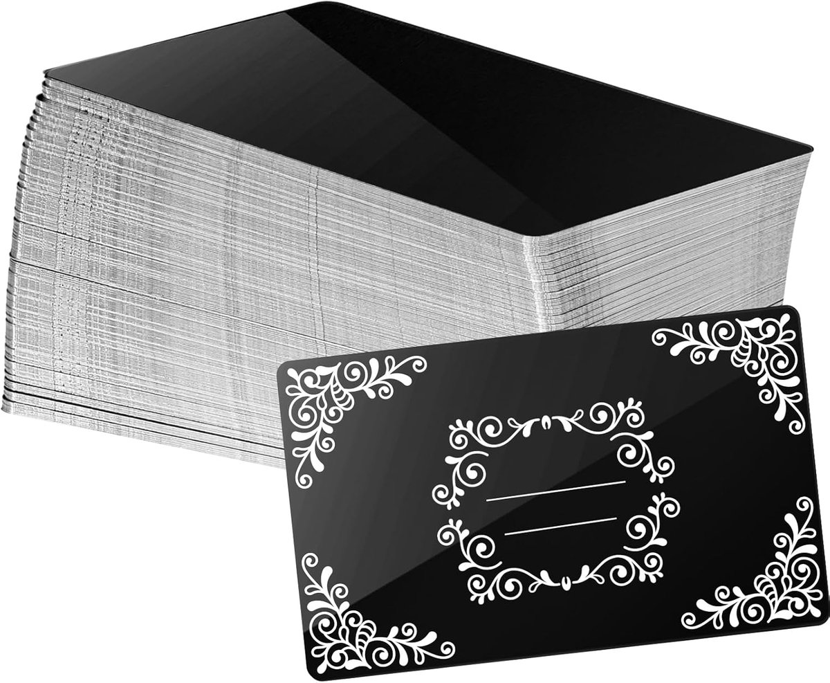 Metalen Graveerblanks - Aluminium Plaatjes - DIY Cadeaus - Voor Lasergravure - 86 x 54 mm - Zwart