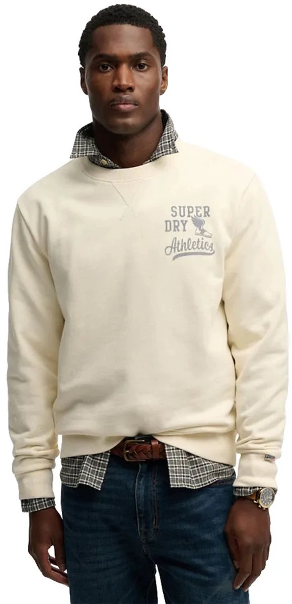 Superdry Athletic Essential Crew Sweatshirt S Man Wit