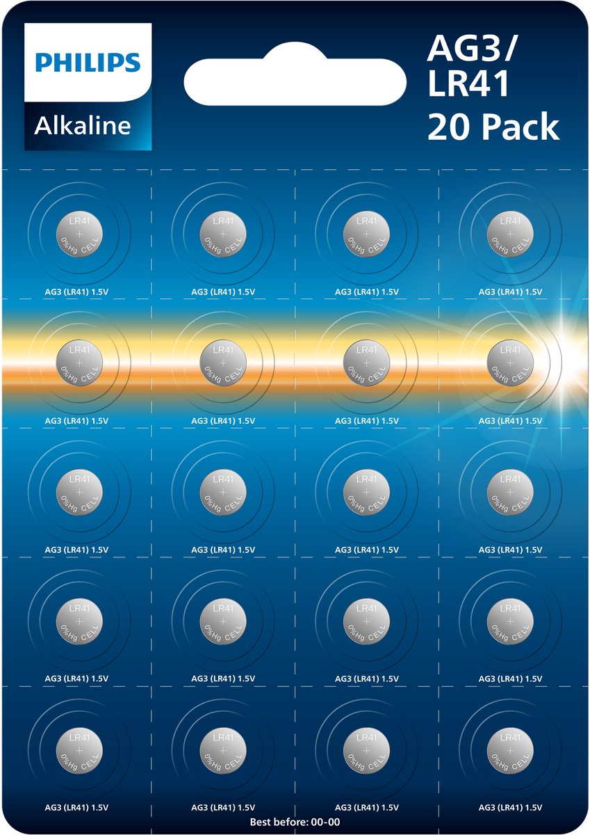 Philips Alkaline LR41 1.5V 20-blister (AG3)
