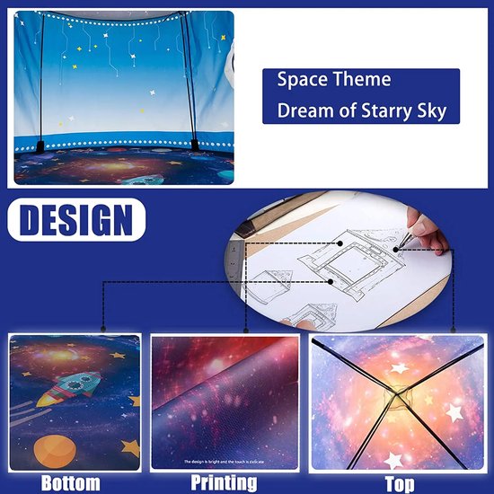 Raket Schip Speeltent voor Kinderen - Grote Pop-up Tent voor Binnen en Buiten - Ideaal voor Pretend Play, Indoor en Outdoor Speeltent voor Jongens en Meisjes - Ruimte voor Avonturen van Merkloos — afbeelding 4