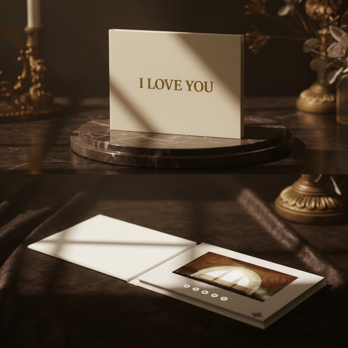Dutch Wanted - Fotoalbum - Videoboek met LCD-Scherm - Wenskaart - Videoboek Horizontaal Scherm - Bruiloft Cadeau - I Love You