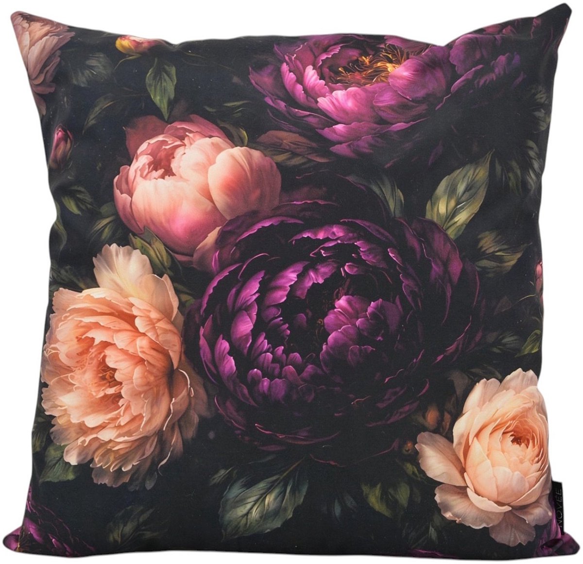 NOVÉE Sierkussen Midnight Bloom | 45x45 cm | Katoen/Polyester donkerpaars