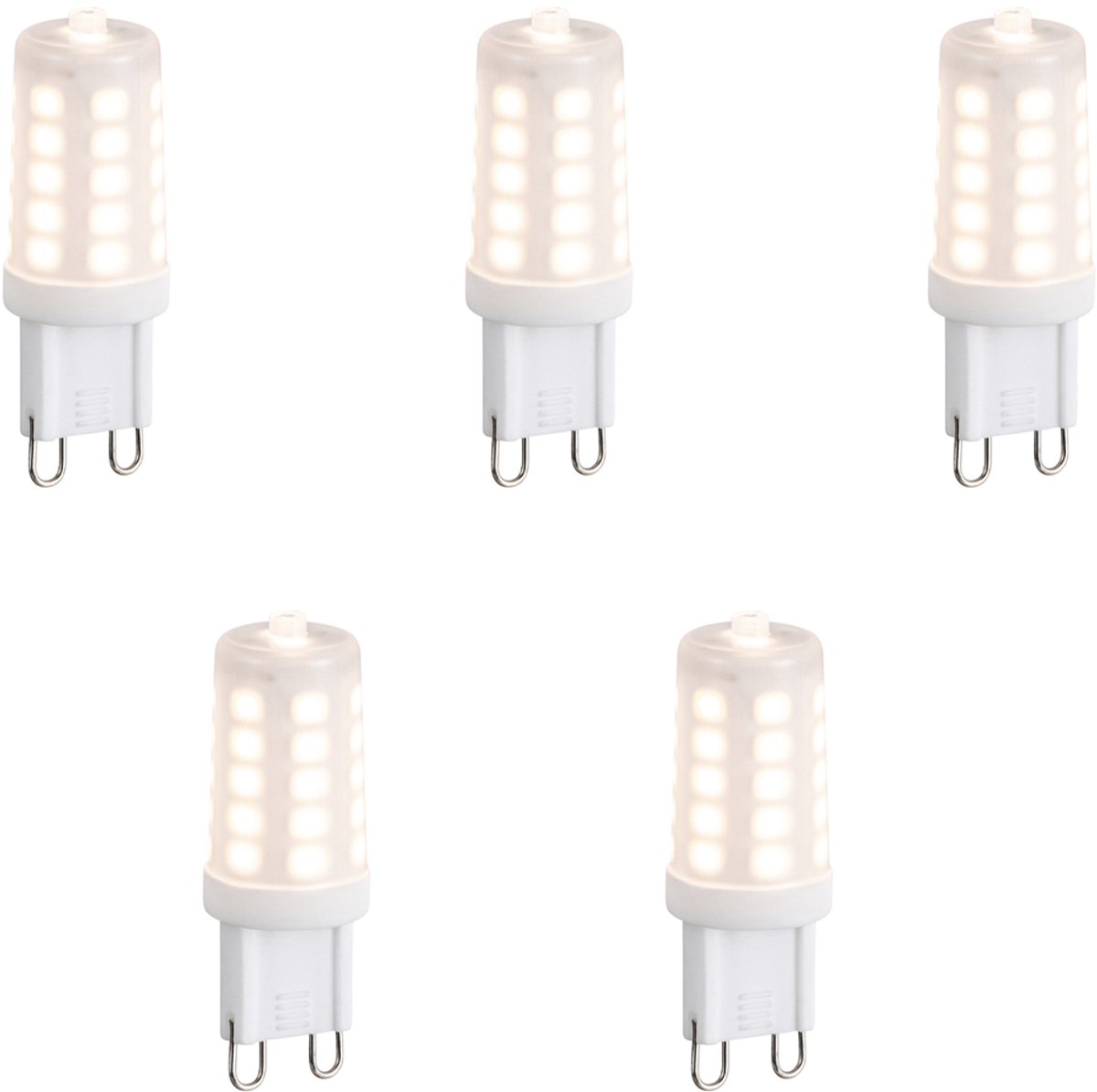 LUEDD Set van 5 G9 3-staps dimbare LED lampen opaal 3W 250 lm 2700K