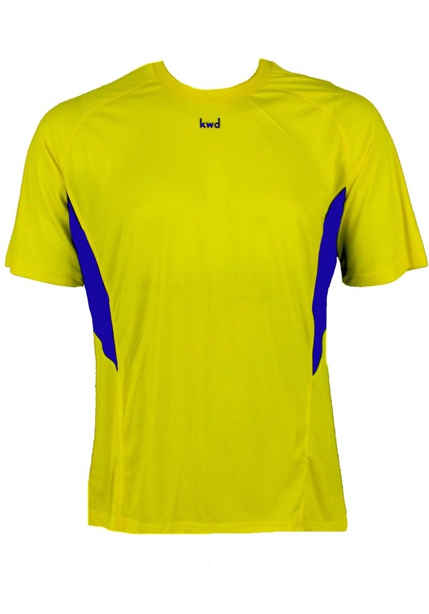 KWD Sportshirt Bueno km, mt M, geel/kobaltblauw