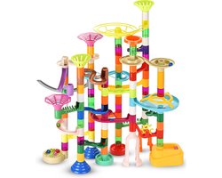 Marble Track Super Run Set - complete knikkerbaan set voor kinderen - inclusief kleurrijke onderdelen voor bouwen en racen - stimuleert creativiteit, logisch denken en motoriek - duurzaam en stevig materiaal - ideaal voor thuis en speelafspraken