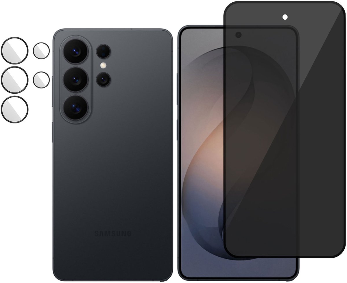 Proteq Privacy Screenprotector + Camera Bescherming geschikt voor Samsung S26 Ultra – Gehard Glas – Anti Inkijk – Proteqt+