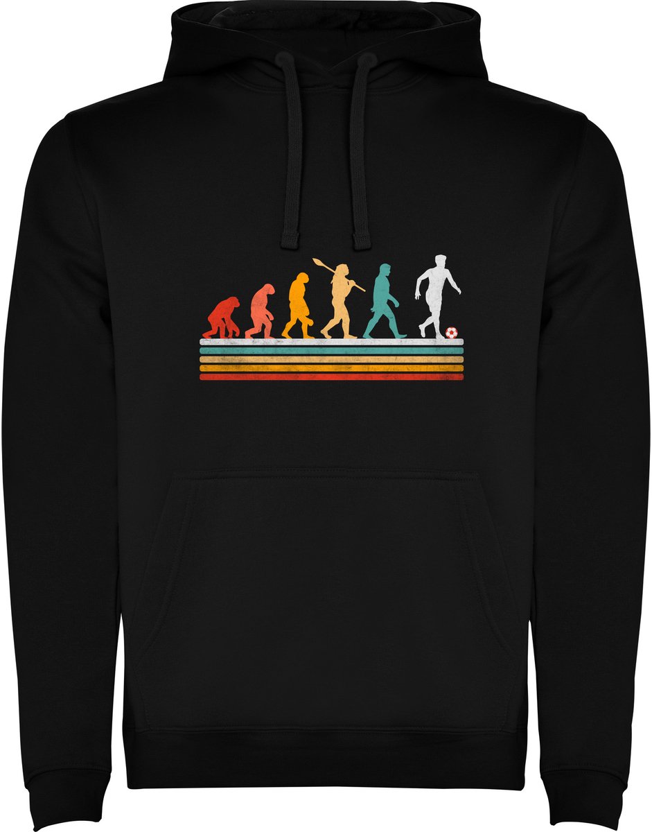 Hoodie Zwart Evolutie Voetbal - Sport - Humor Maat 2XL
