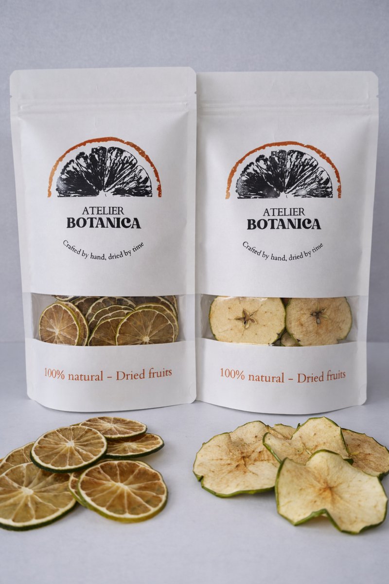 Gedroogde limoenschijfjes en appelschijfjes 2 x 100g – Cocktail garnering - thee