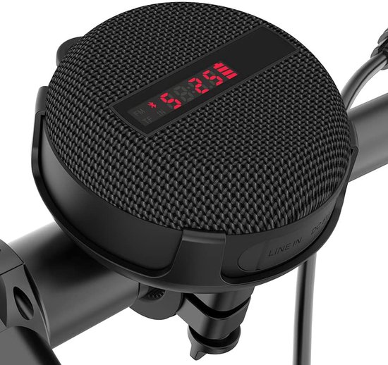 Waterdichte Bluetooth fietsluidspreker Oneay, draagbaar, schokbestendig, microfoon, batterij- en snelheidsdisplay