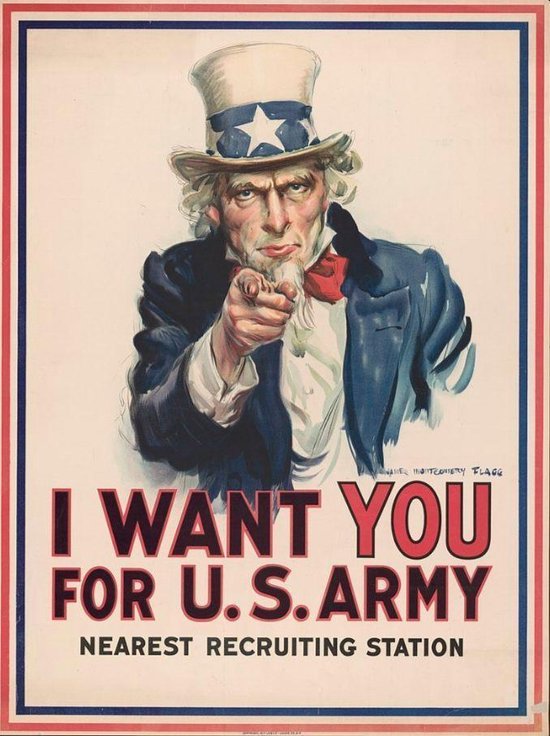 Affiche Uncle Sam - Première guerre mondiale - Grand 70x50 - Je te veux  pour nous... | bol.com